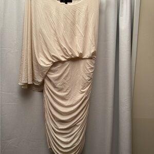 Elegant Cream Draped Dress